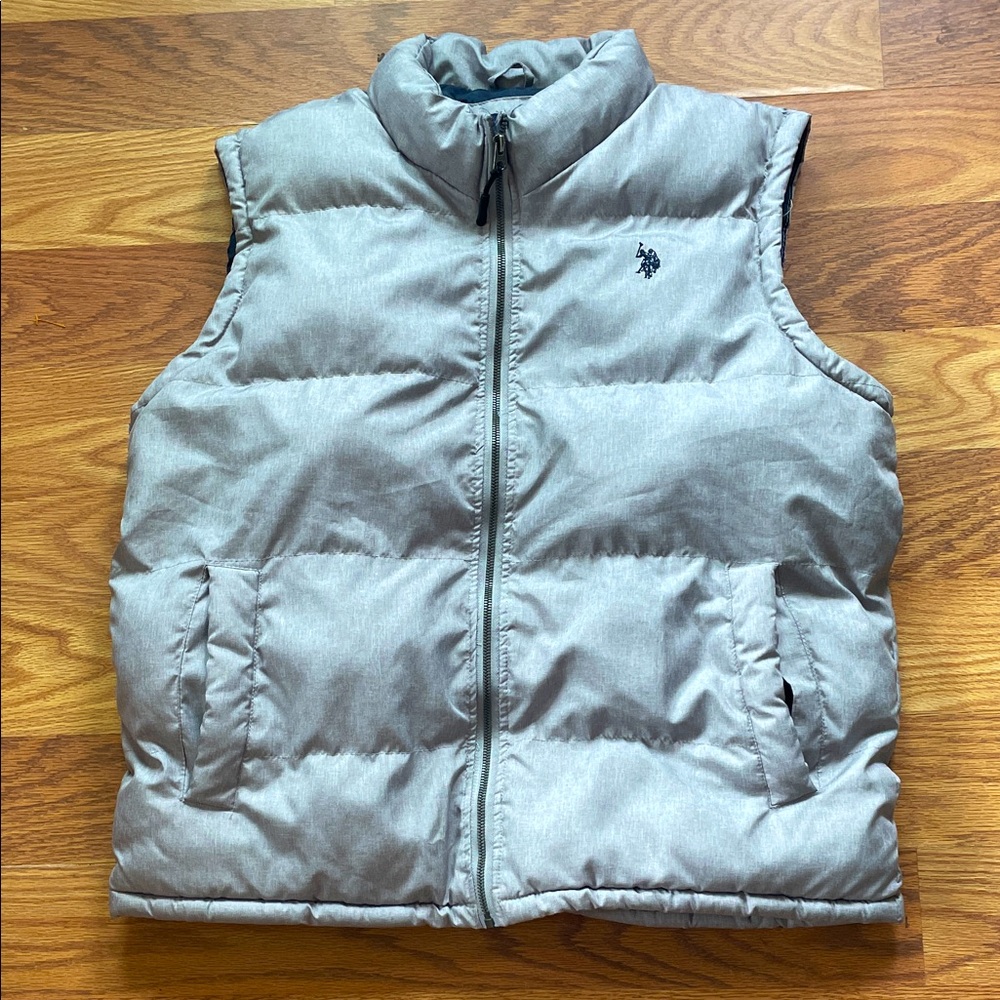 Grey Polo Puffer Vest
